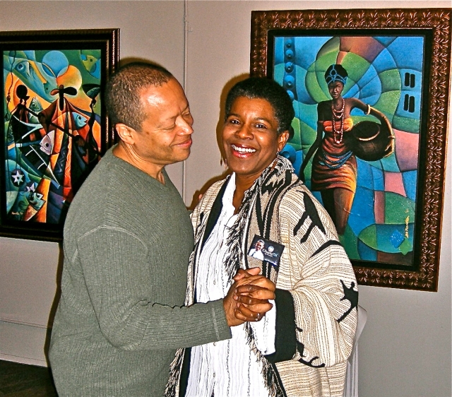 With the love of my life, Steven Barnes, at a birthday celebration in 2008.